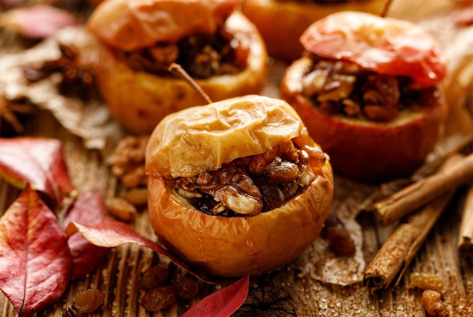 Bratapfel mit Rumrosinen