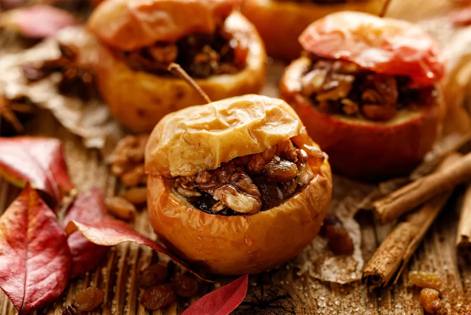 Bratapfel mit Rumrosinen