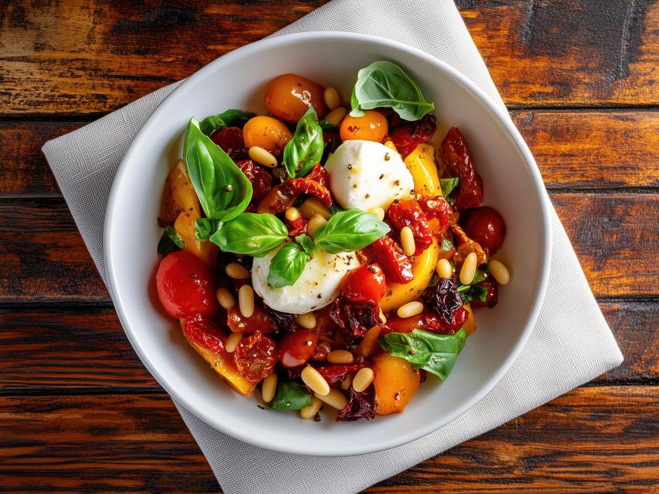 Sommergemüse mit Pinienkernen