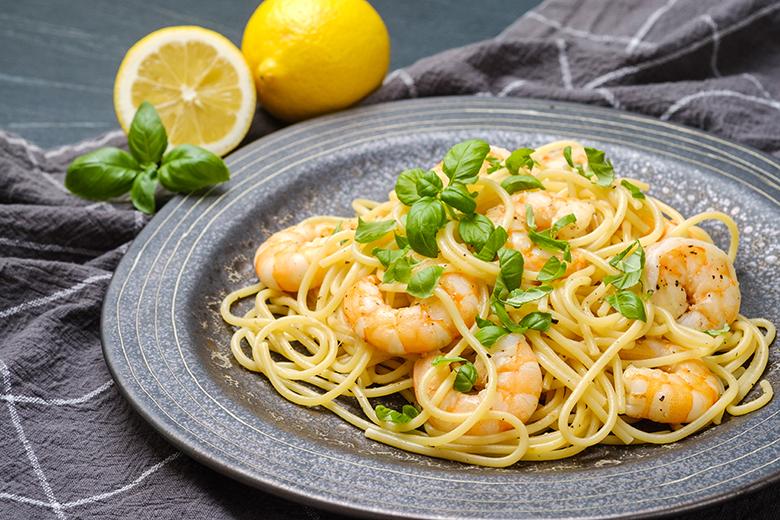 Spaghetti mit Garnelen