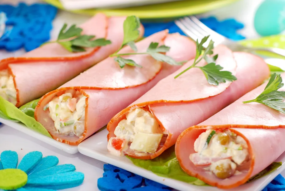 Schinkenrolle mit Gemüse