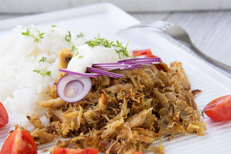 Pulled Chicken mit Reis