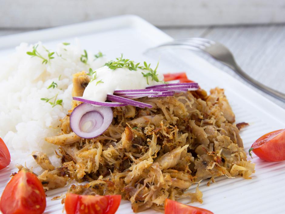 Pulled Chicken mit Reis