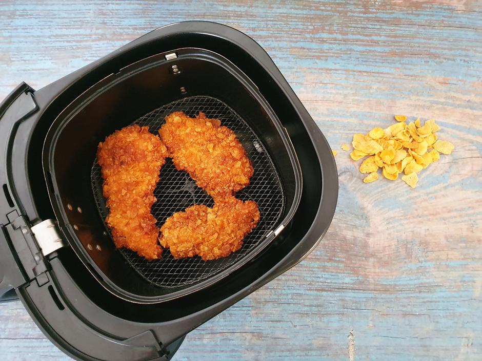 Hühnerstreifen mit Cornflakes-Panier aus dem Airfryer