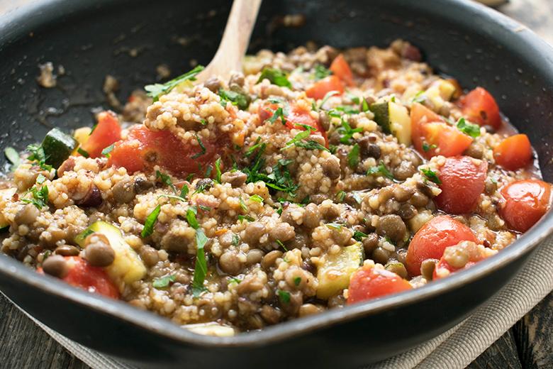 Linsen-Couscous-Gemüse-Pfanne