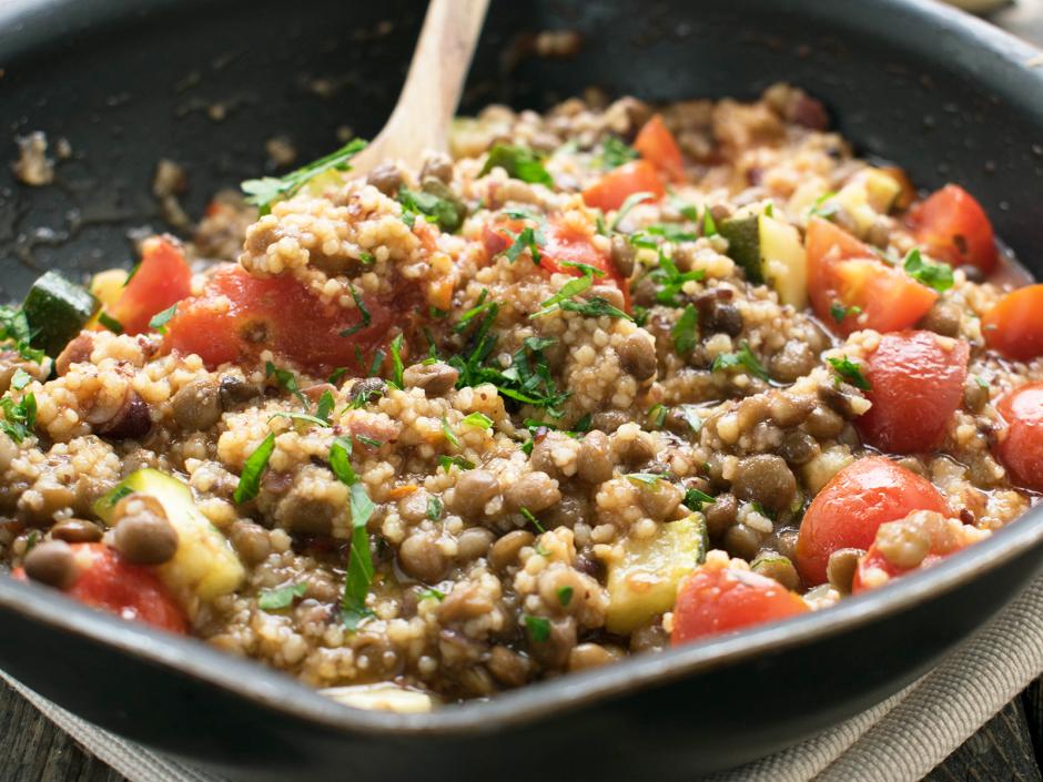 Linsen-Couscous-Gemüse-Pfanne