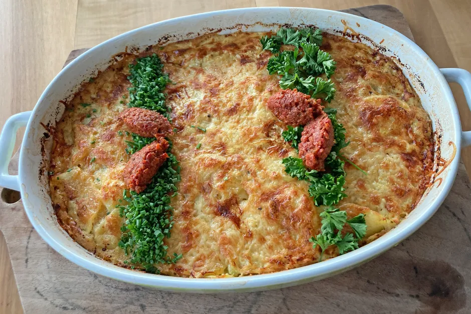Kartoffelgratin mit Lauch