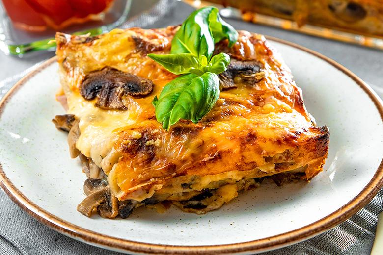 Vegetarische Lasagne mit Pilzen