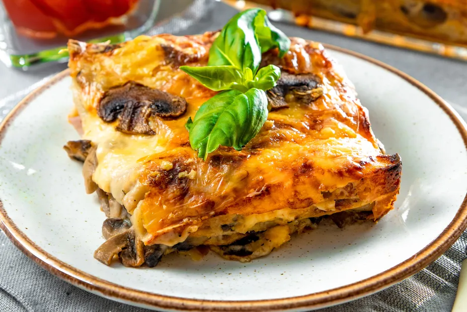 Vegetarische Lasagne mit Pilzen