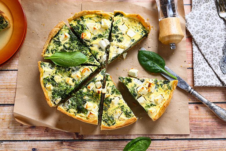 Spinatquiche mit Feta