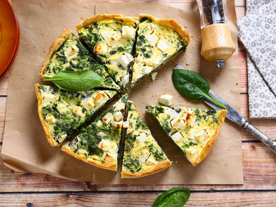 Spinatquiche mit Feta