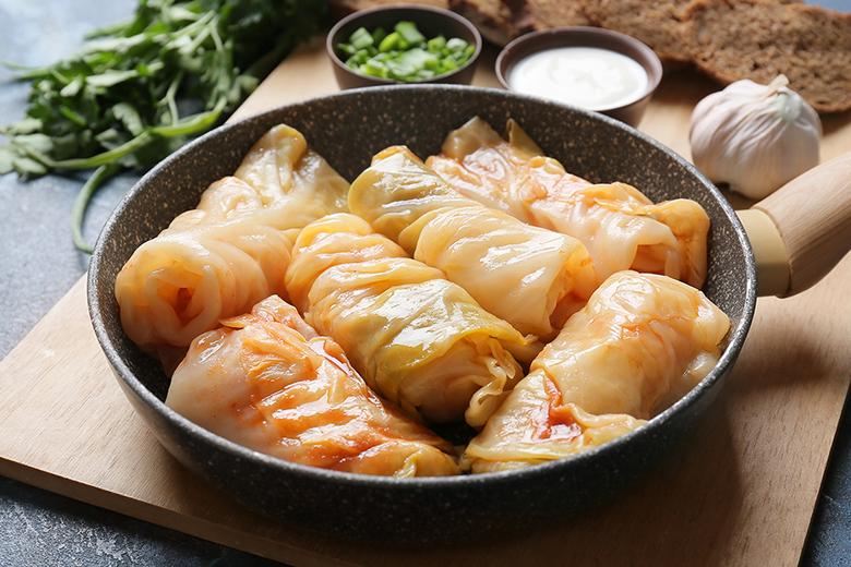 Kohlrouladen mit Huhn