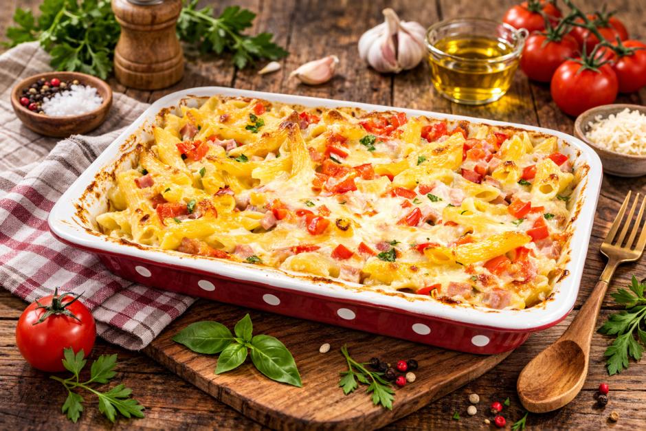 Nudelauflauf mit Schinken