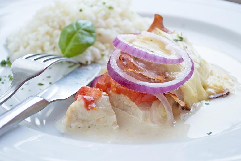 Putenschnitzel überbacken