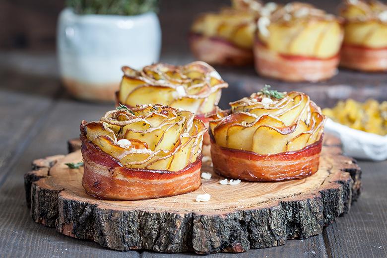 Kartoffelrosen mit Speck