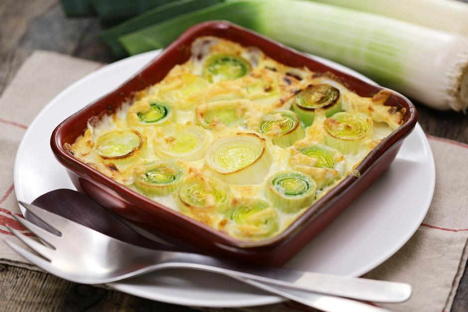 Porree‑Gratin französischer Art
