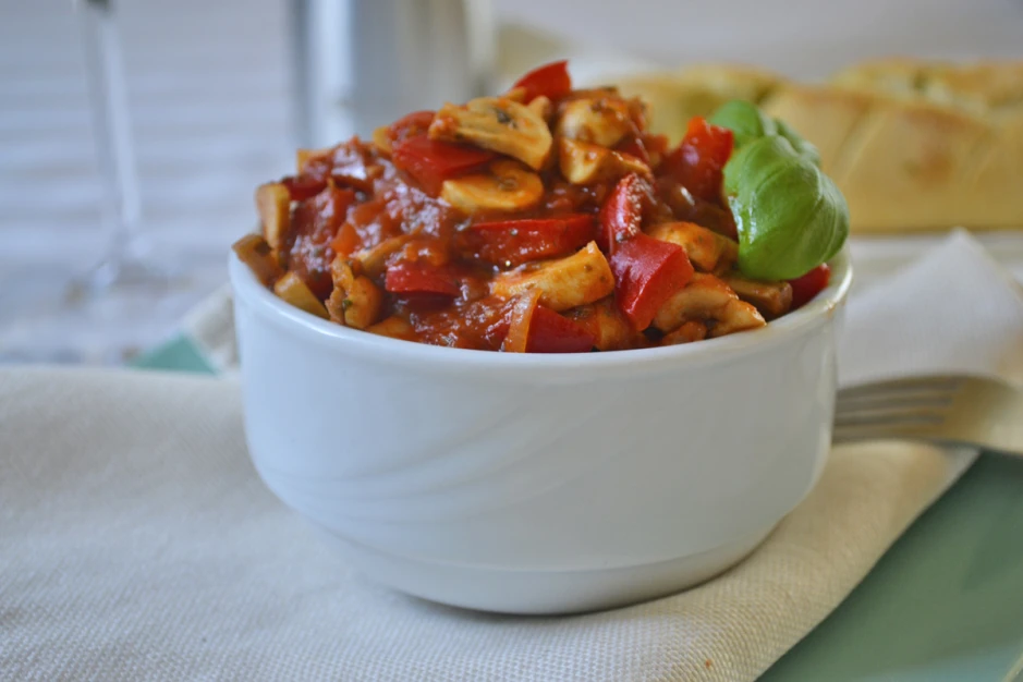 Spitzpaprika-Champignon Beilagengemüse