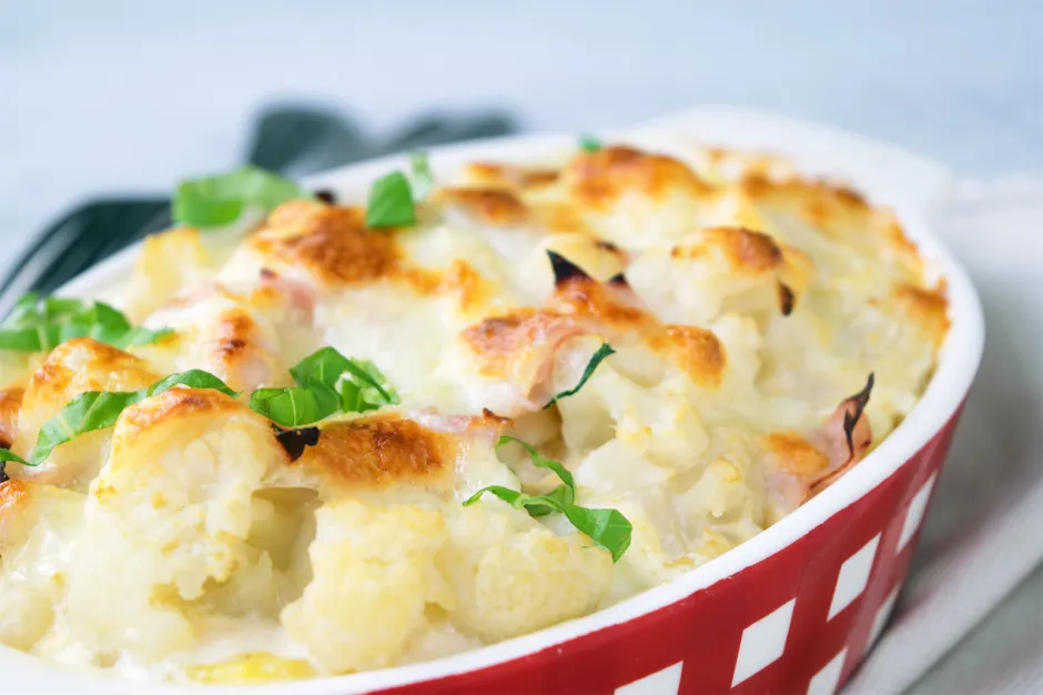 Karfiol mit Schinken und K&auml;se &uuml;berbacken