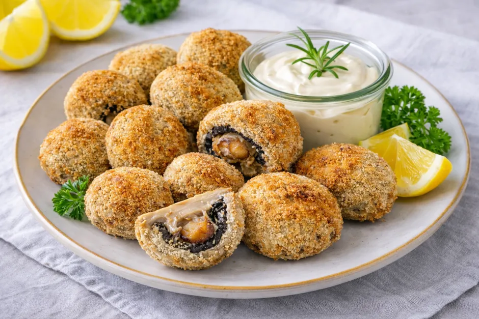 Gebackene Champignons aus der Hei&szlig;luftfritteuse