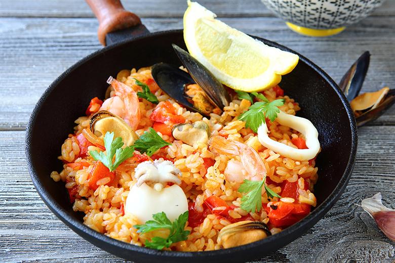 Paella mit Meeresfrüchten