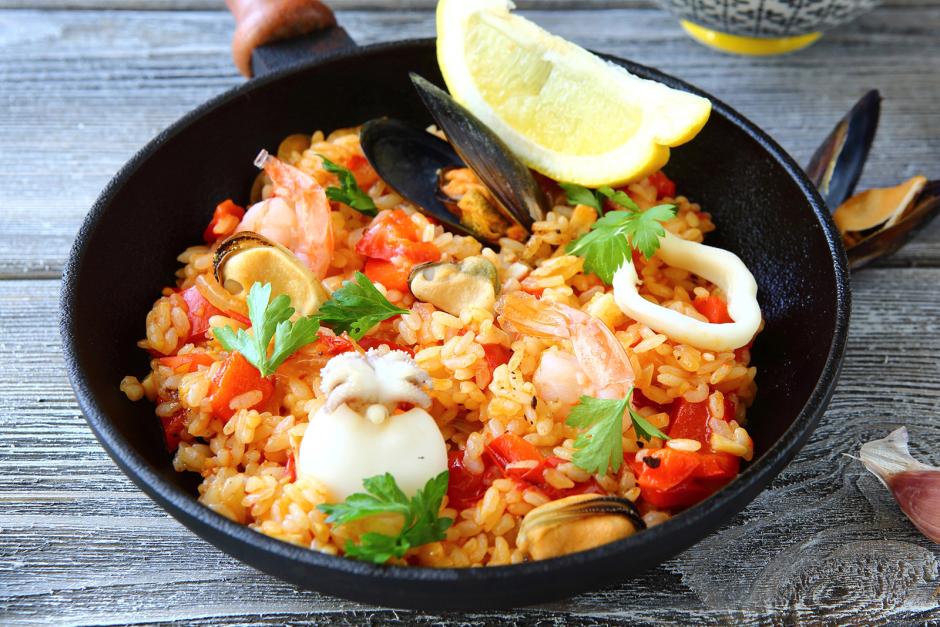 Paella mit Meeresfrüchten