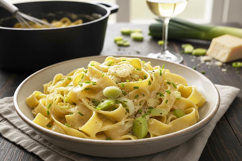 Schnelle Lauchnudeln