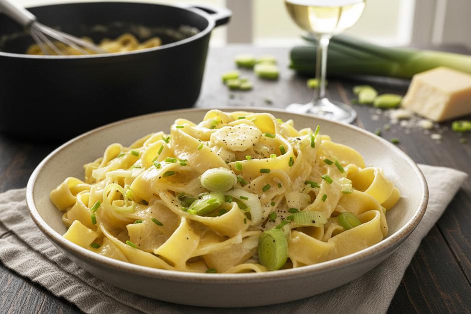 Schnelle Lauchnudeln
