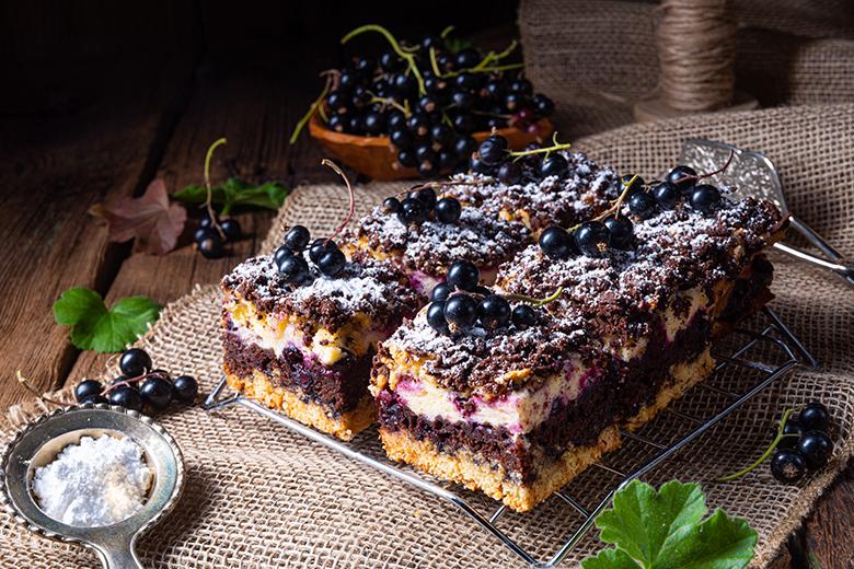 Ribisel Streuselkuchen mit Topfencreme