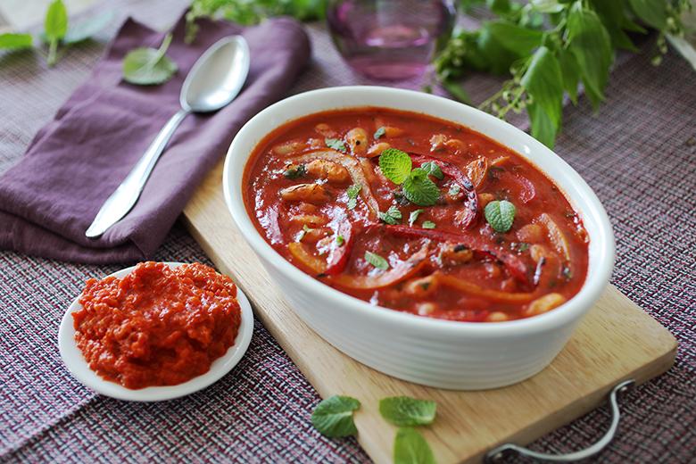 Gebackene Bohnen mit Ajvar