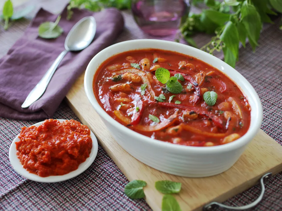 Gebackene Bohnen mit Ajvar