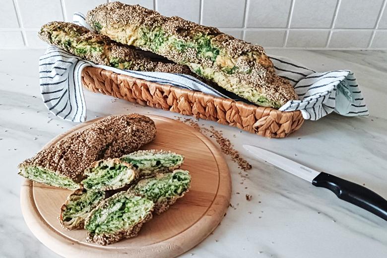 Bärlauch-Baguette mit Natron