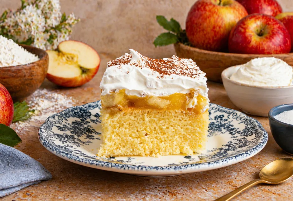 Blechkuchen mit Apfelcreme