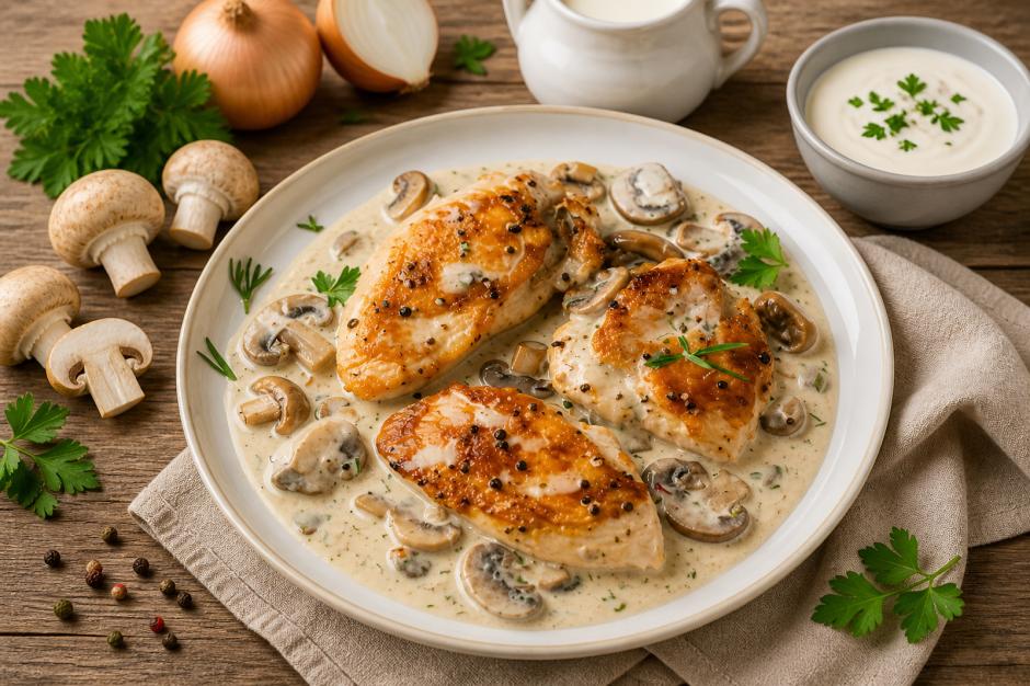 Hühnerfilet mit Champignonsauce