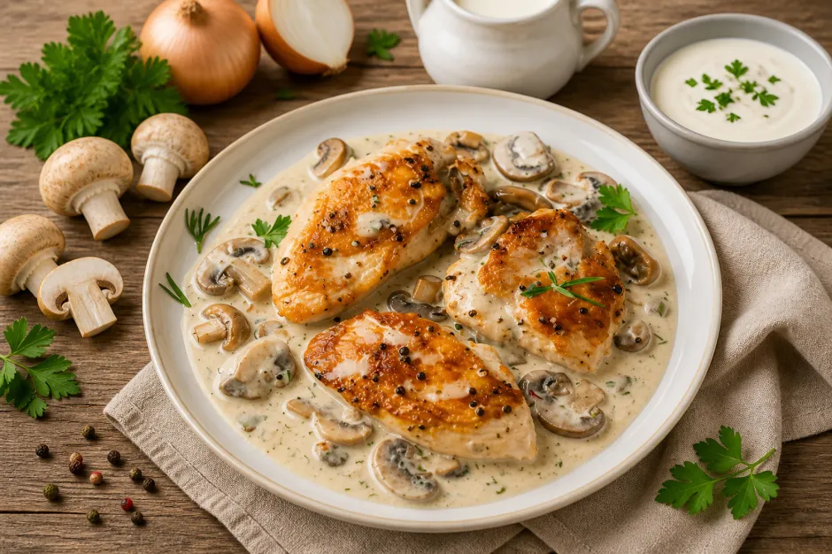 Hühnerfilet mit Champignonsauce