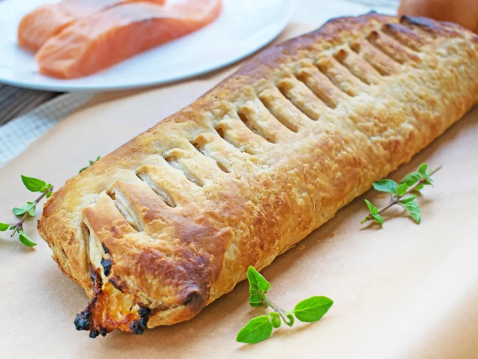 Karfiolstrudel mit Fisch