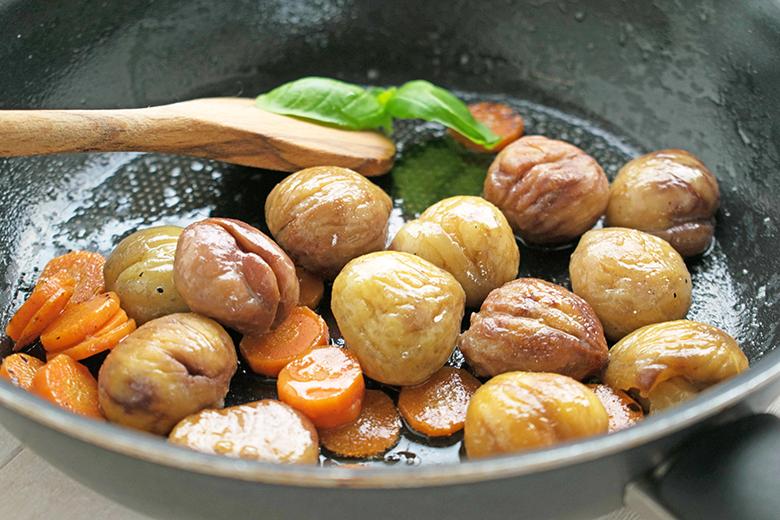 Glasiertes Maronigemüse