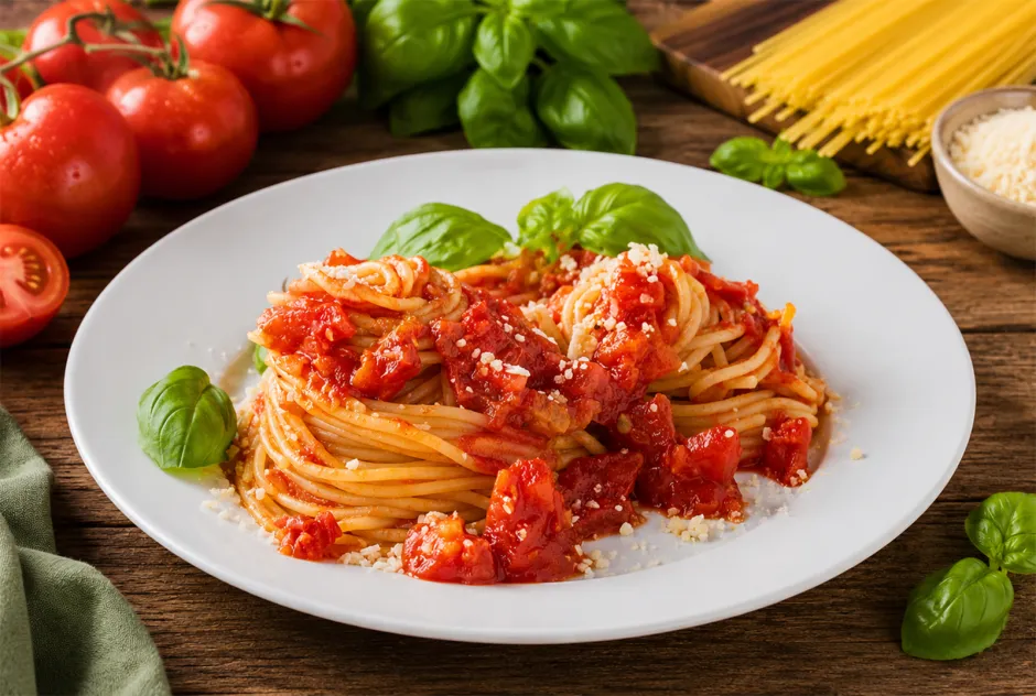Spaghetti mit Tomatensauce