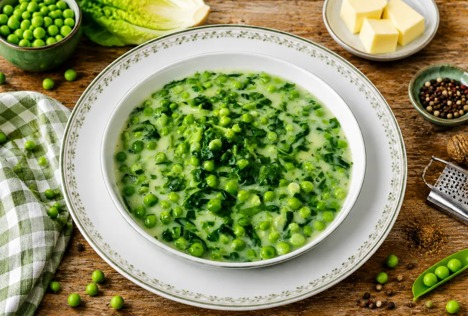 Kochsalat mit Erbsen