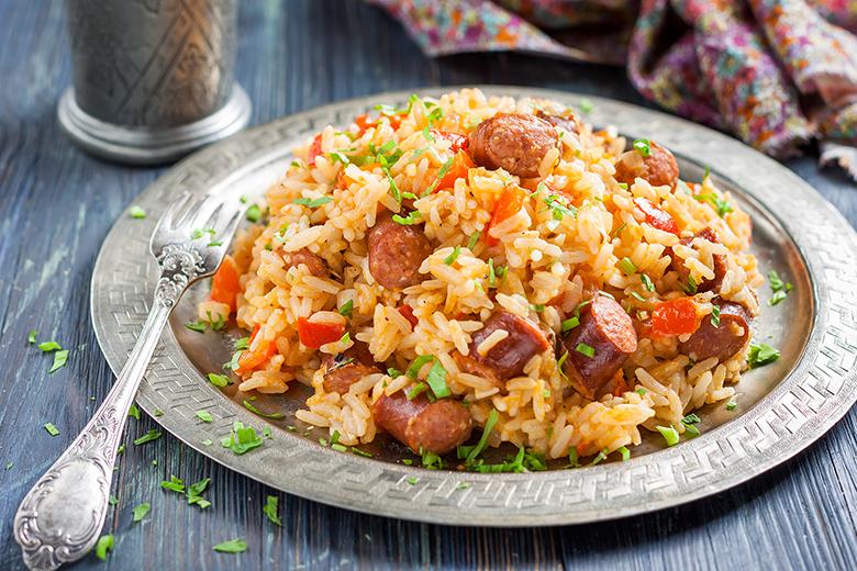 Chorizo Jambalaya mit würzigem Reis