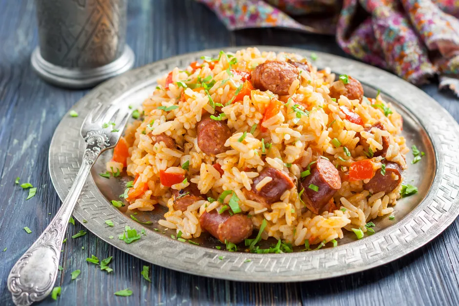 Chorizo Jambalaya mit würzigem Reis