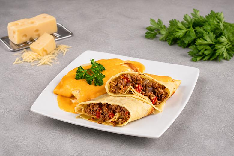 Pikante Palatschinken mit Faschiertem