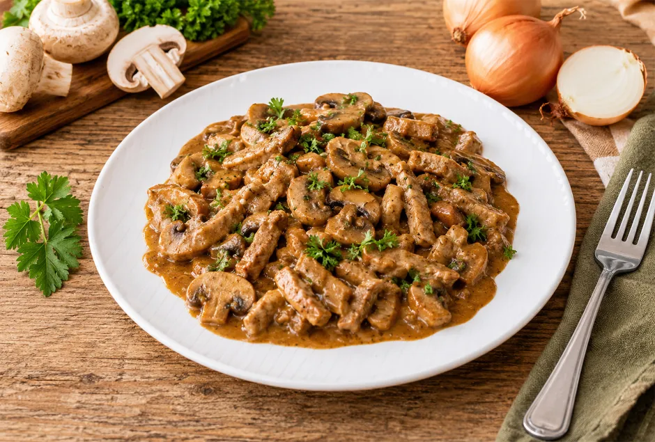 Schweinegeschnetzeltes mit Champignons