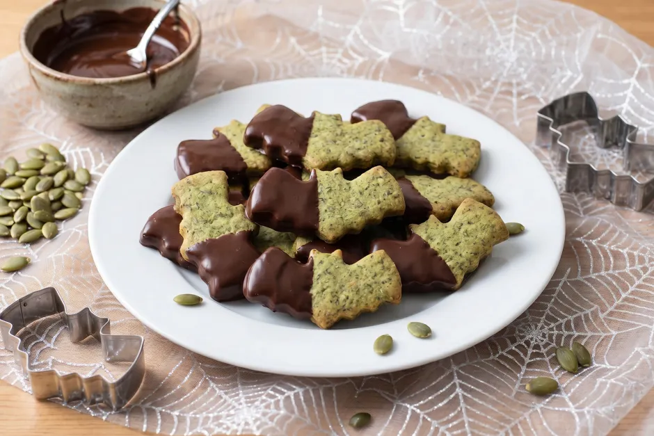 Halloween Schoko Kürbiskernkeks
