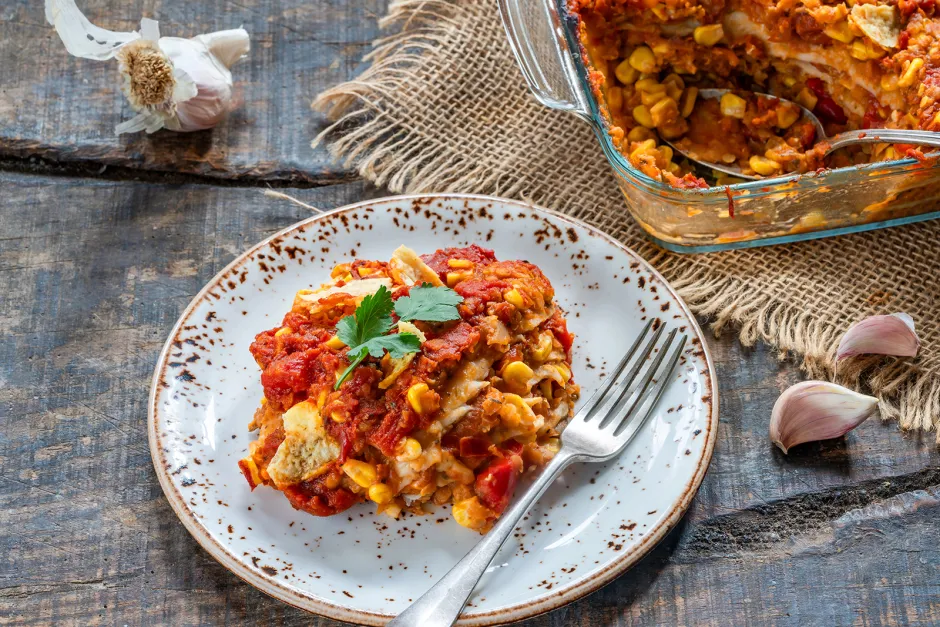 Vegetarische Enchiladas mit Räucherlinsen