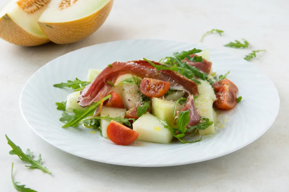 Melonensalat mit Parmaschinken