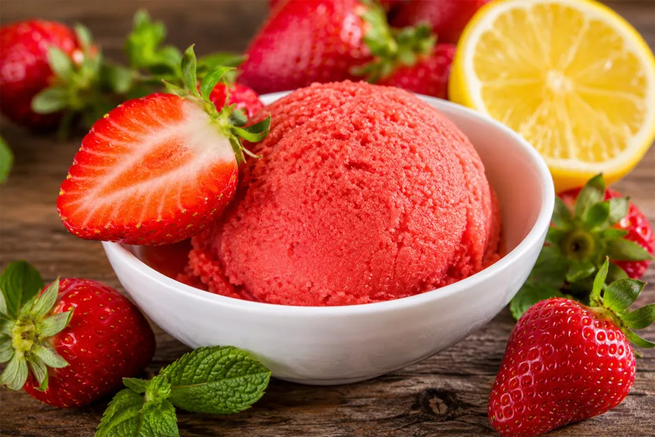 Erdbeer-Sorbet