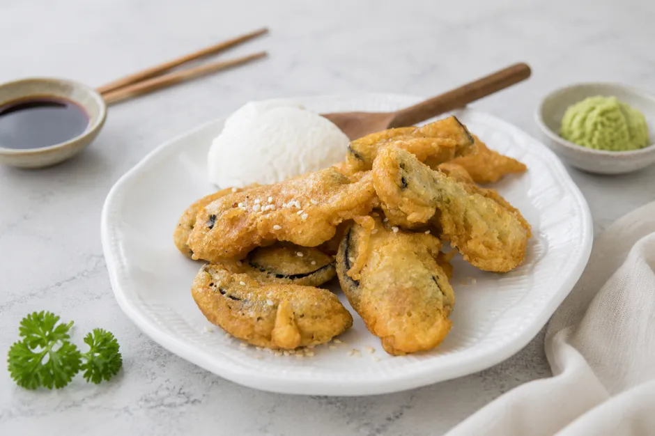 Gem&uuml;se Tempura mit Wasabi