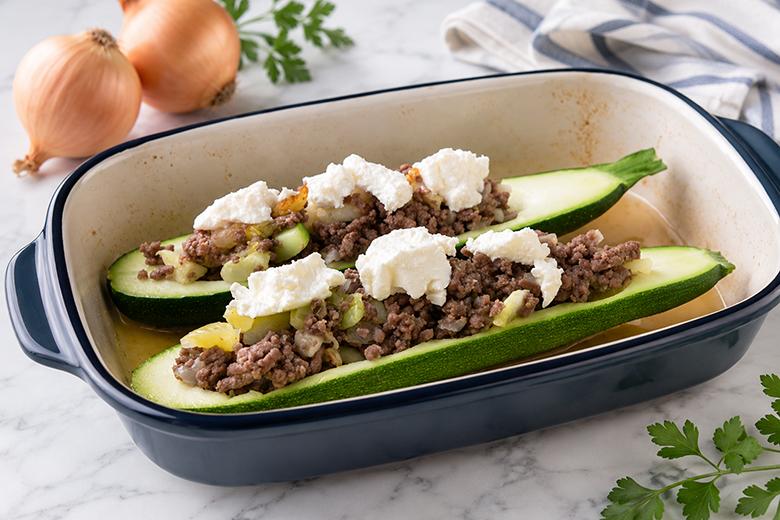 Gefüllte Zucchini mit Faschiertem