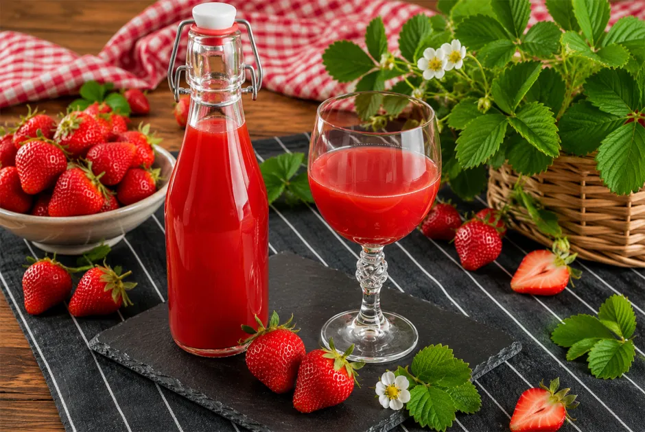 Erdbeersaft gekocht