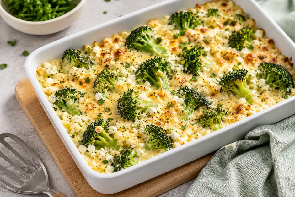 Protein Hüttenkäse-Auflauf mit Brokkoli